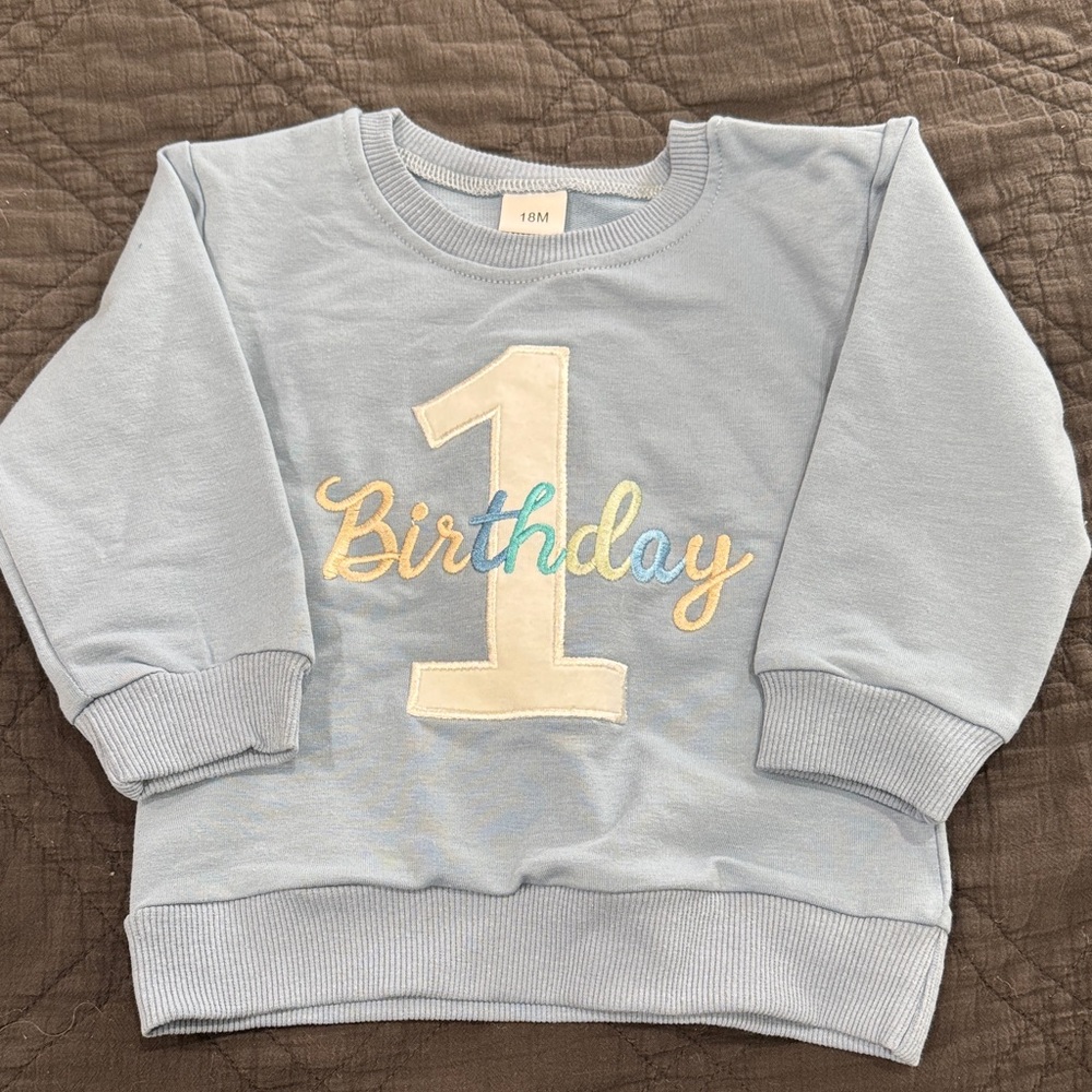 Birthday Number 1 Light Blue Sweatshirt